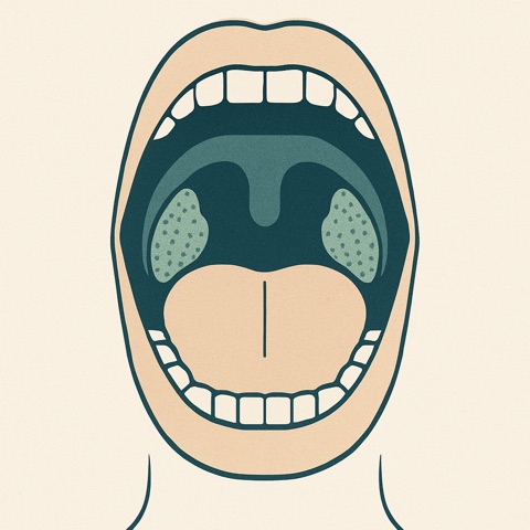 Ilustração das amígdalas palatinas