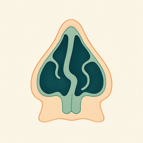 Ilustração do septo nasal desviado